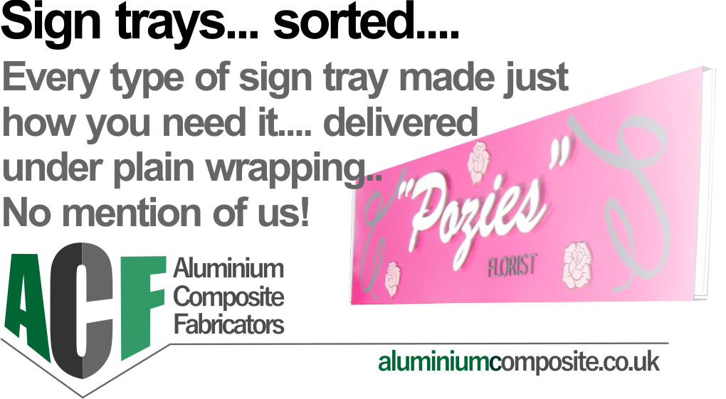 aluminium composite, acm, sign tray example
