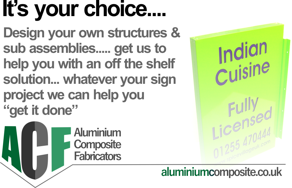 aluminium composite sign tray range