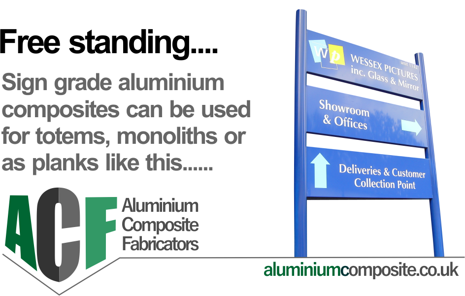 free standing aluminium composite sign