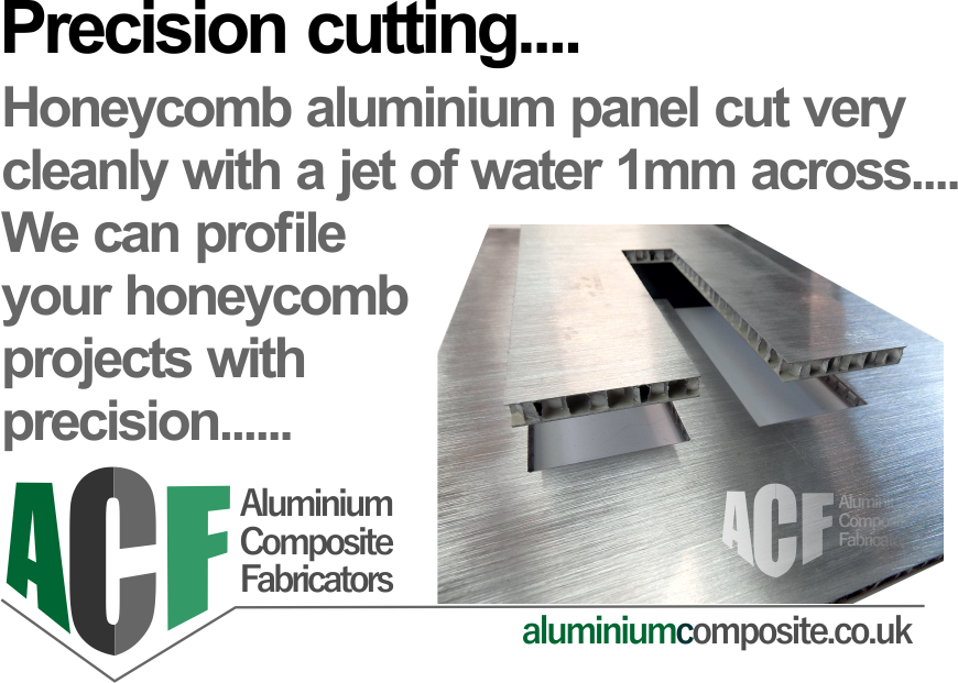 honeycomb aluminium panel cut with waterjet